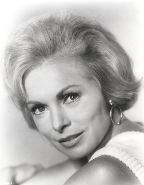 Janet Leigh Close Up Portrait in White Sleeveless Dress and Hoop Earrings Photo Print - Item # VARCEL690214