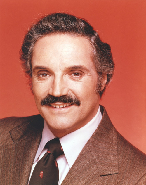 Hal Linden wearing Formal Outfit with Necktie in Red Background Photo Print - Item # VARCEL690340