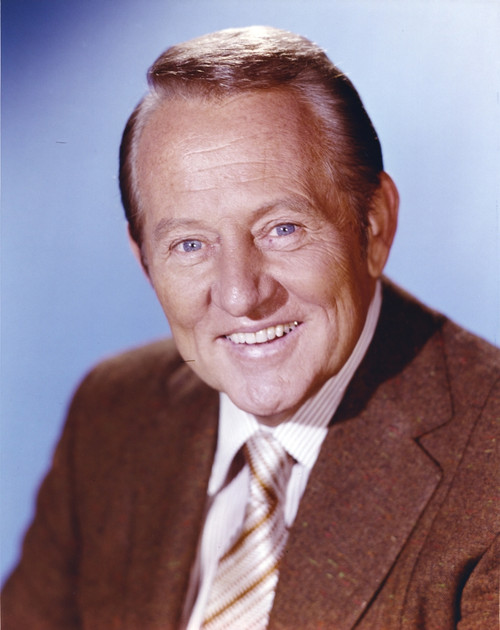 Portrait of Art Linkletter smiling in Brown Suit with Necktie Photo Print - Item # VARCEL690345