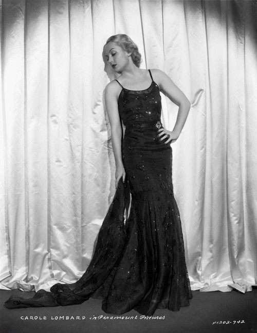 Carole Lombard posed in Long Black Gown Photo Print - Item # VARCEL690397
