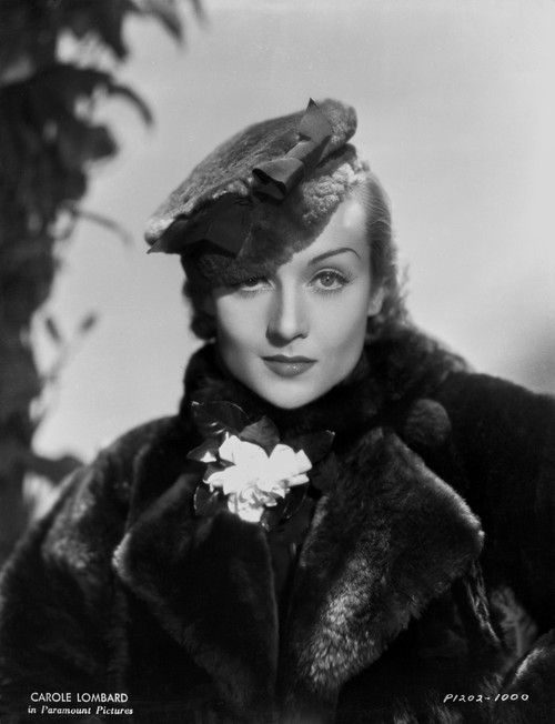 Carole Lombard wearing a Furry Trench Coat Photo Print - Item # VARCEL690408