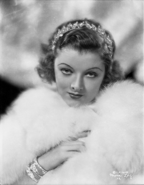 Myrna Loy Portrait in Feather Coat Photo Print - Item # VARCEL690547