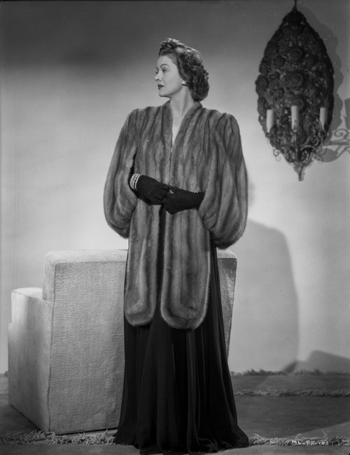 Myrna Loy Looking Away in Furry Gown Classic Photo Print - Item # VARCEL690556