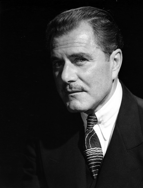 Ben Lyons Portrait in White Collar Shirt and Black Suit on Black Background Photo Print - Item # VARCEL692427