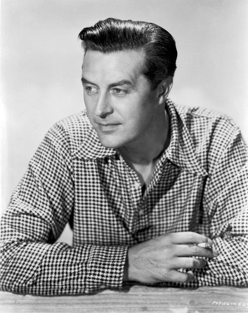 Ray Milland Looking Away Wearing Checkered Long Sleeves in Black And White Portrait Photo Print - Item # VARCEL692645