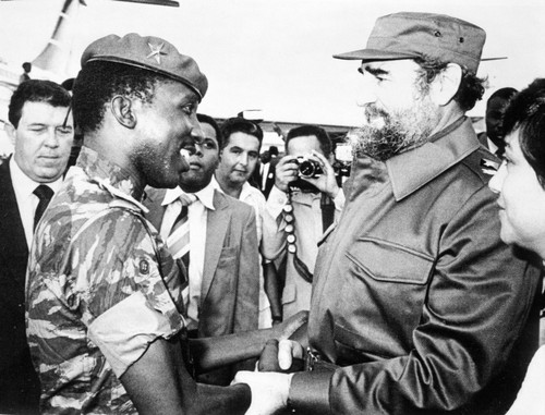Fidel Castro greeting military personnel Photo Print - Item # VARCEL692660