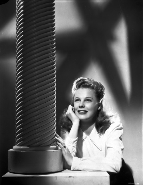 June Allyson Leaning Posed in White Long Sleeves Photo Print - Item # VARCEL692729