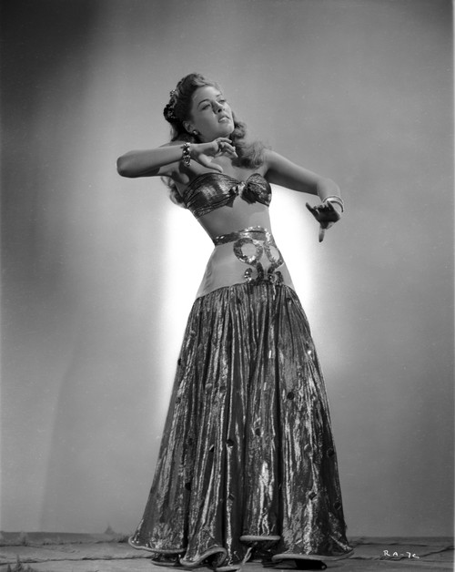 Ramsey Ames Dancing in Glossy Dress in Black and White Photo Print - Item # VARCEL692779