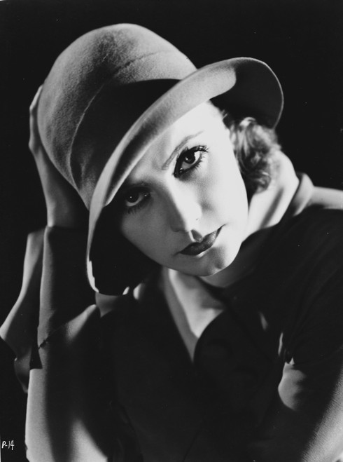 Greta Garbo Posed with Huge Hat Portrait Photo Print - Item # VARCEL692834