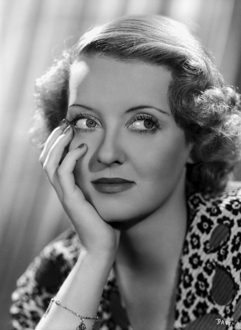 Bette Davis Portrait with Hand on Face in Leopard Photo Print - Item # VARCEL692863