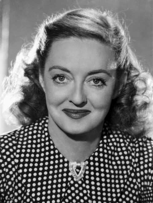 Bette Davis Portrait in White Polka Dot Black Silk Blouse Photo Print - Item # VARCEL692916
