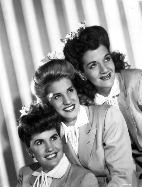 Andrew Sisters smiling and Looking Away in a Group Picture in Classic Photo Print - Item # VARCEL692925