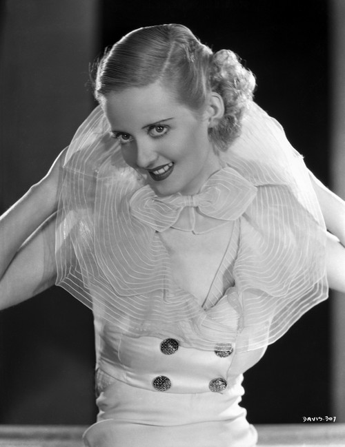 Bette Davis Portrait in White Linen Scarf and White Sleeveless Dress Photo Print - Item # VARCEL693060
