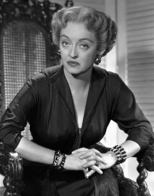 Bette Davis Portrait Hand Together Elbows Forward in Black Long Sleeve Dress Photo Print - Item # VARCEL693065