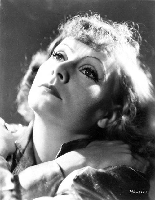 Greta Garbo Curly Hair Looking Up Close Up Portrait Photo Print - Item # VARCEL693071