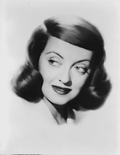 Bette Davis Close Up Portrait with Curled Hair Looking at the Left in White Suit Dress Photo Print - Item # VARCEL693082