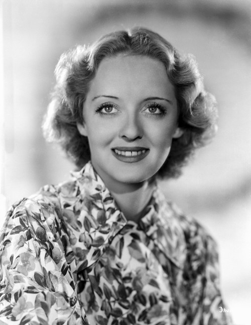 Bette Davis Portrait smiling in Floral White Dress and Neckerchief Photo Print - Item # VARCEL693110