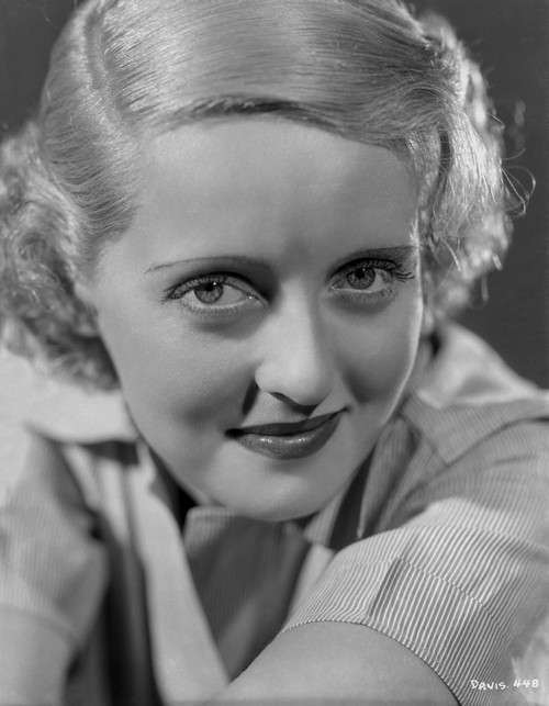 Bette Davis Close Up Portrait in White Long Sleeve Ribbed Linen Shirt Photo Print - Item # VARCEL693179