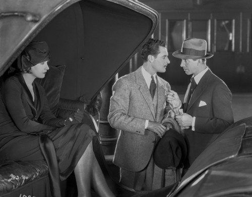 Greta Garbo with Two Man Talking Movie Scene Photo Print - Item # VARCEL693198
