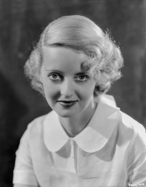Bette Davis Portrait in White Sleeved Dress with Marcel Wave Hairstyle Photo Print - Item # VARCEL693304