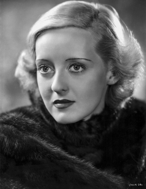 Bette Davis Portrait in Black Velvet High Neck Long Sleeve Shirt with Marcel Wave Curls Photo Print - Item # VARCEL693321