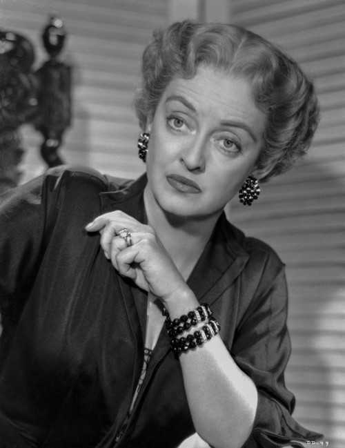 Bette Davis Portrait in Black Velvet Long Sleeves and Black Bracelet with Middle Parted Marcel Waves Photo Print - Item # VARCEL693353