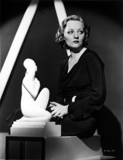 Talullah Bankhead wearing a Black Dress with Statue Photo Print - Item # VARCEL693402