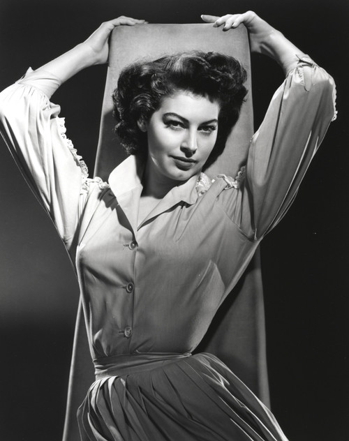 Ava Gardner posed in Long Dress in Black and White Portrait Photo Print - Item # VARCEL693709