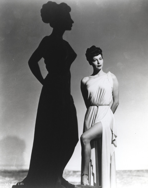 Ava Gardner wearing White Sexy Gown With her Shadow Photo Print - Item # VARCEL693837