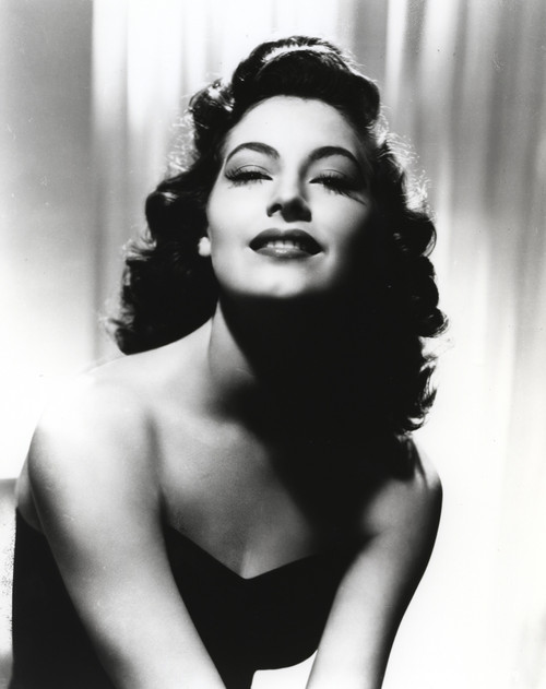 Black and White Portrait of Ava Gardner in Black Dress Photo Print - Item # VARCEL693856
