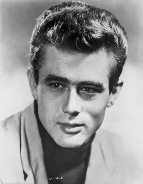 James Dean Portrait in White Linen Shirt and Black Turtle Neck Shirt with Head Turn to Right Photo Print - Item # VARCEL694089