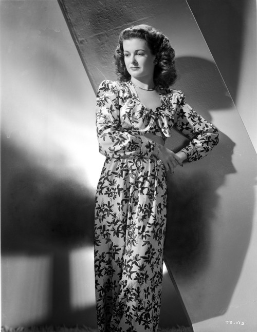 Joan Bennett wearing a Long Floral Gown Photo Print - Item # VARCEL694114