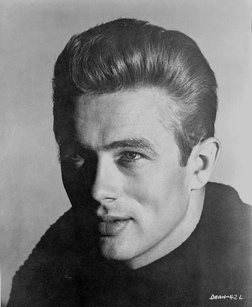 James Dean Portrait in Black Knitted Round Neck Cotton Shirt on White Background Photo Print - Item # VARCEL694150