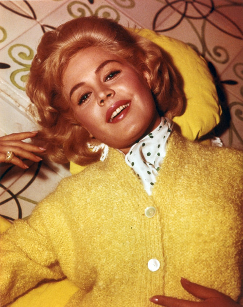 Sandra Dee in Yellow Coat Close Up Portrait Photo Print - Item # VARCEL694231