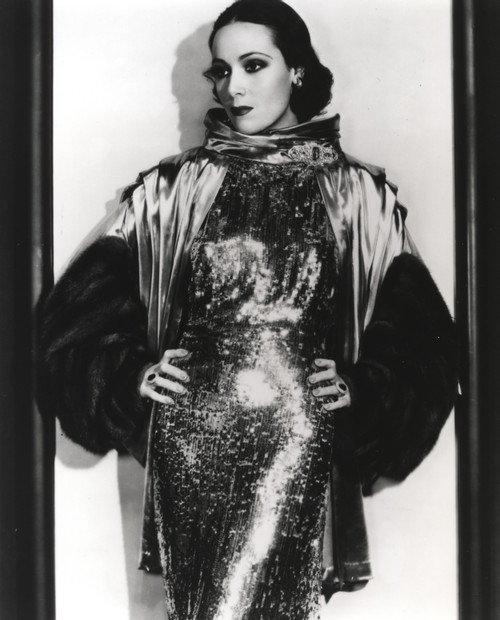 Dolores Del Rio Posed wearing Dress in Black and White Photo Print - Item # VARCEL694441