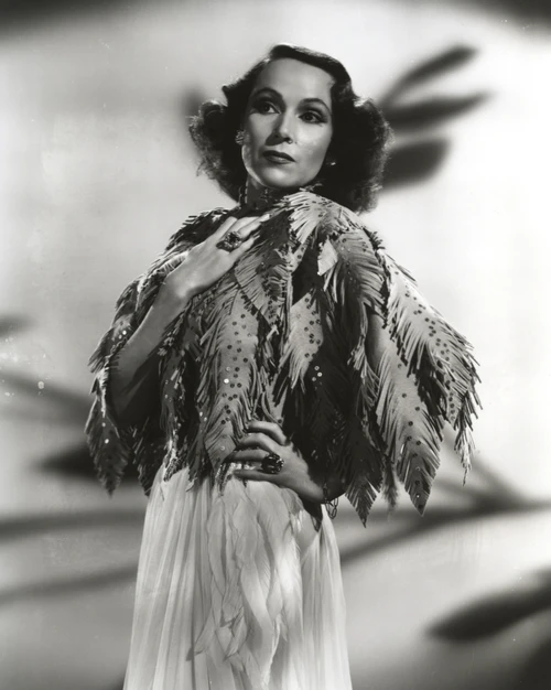 Dolores Del Rio Posed in Feather Dress Photo Print