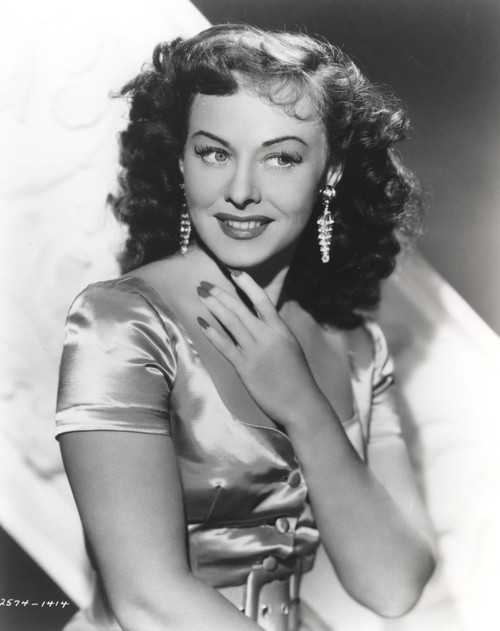 Paulette Goddard smiling in Silk Blouse Portrait Photo Print - Item # VARCEL694630