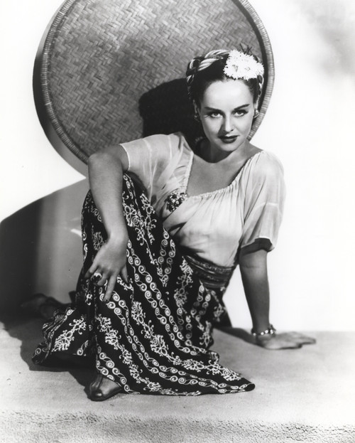 Paulette Goddard Seated on Floor wearing Blouse and Printed Skirt Portrait Photo Print - Item # VARCEL694663