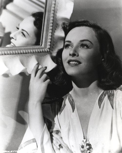 Paulette Goddard smiling and Looking Up wearing Floral Dress Portrait Photo Print - Item # VARCEL694707
