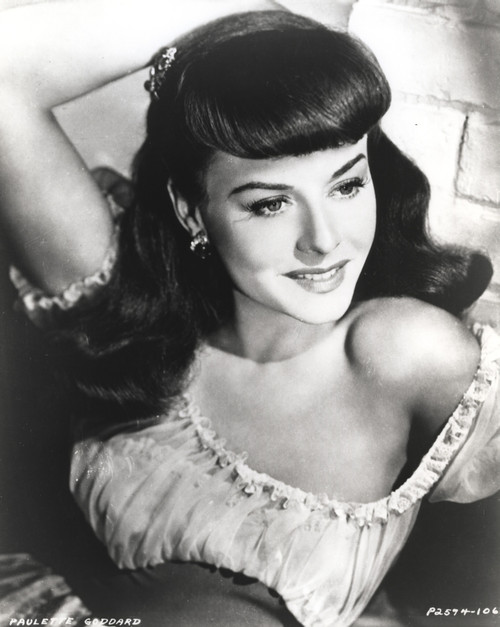 Paulette Goddard Sexy Pose in Sexy White Dress Photo Print - Item # VARCEL694739