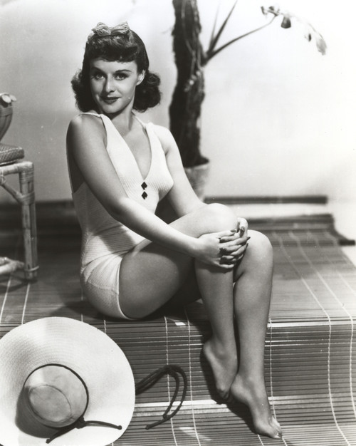 Paulette Goddard Seated wearing White Bikini Photo Print - Item # VARCEL694779