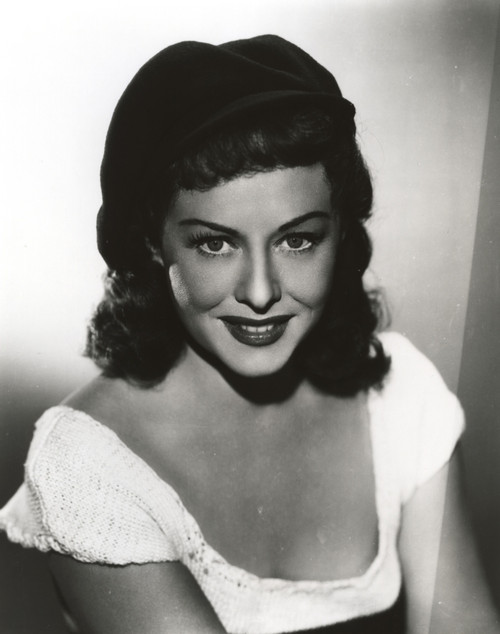 Paulette Goddard smiling wearing White Dress Portrait Photo Print - Item # VARCEL694837