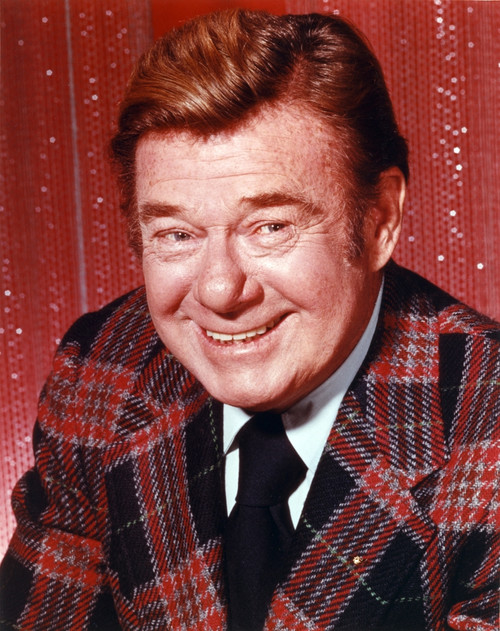 Arthur Godfrey Posed in Checkered Blazer in Red Background Photo Print - Item # VARCEL694860