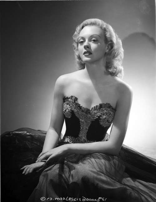 Leslie Brooks posed in Black Gown in Classic Photo Print - Item # VARCEL694950