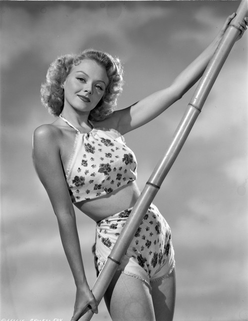 Leslie Brooks Posed in Floral Swimwear Photo Print - Item # VARCEL694969