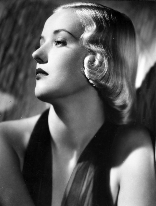 Phyllis Brooks Looking Away Gray scale Portrait in Black Dress Photo Print - Item # VARCEL695102