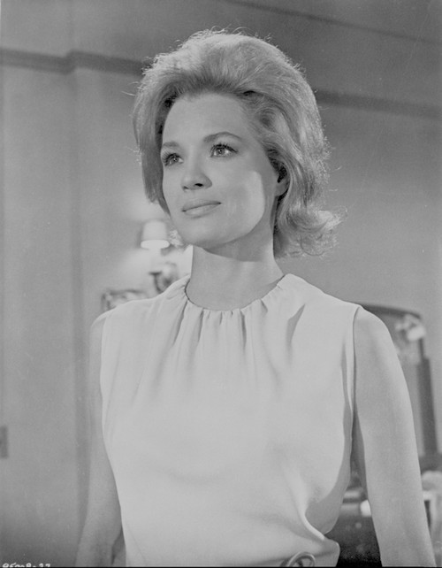 Angie Dickinson Looking Away from the Camera wearing a Sleeveless White Dress in Classic Portrait Photo Print - Item # VARCEL695125