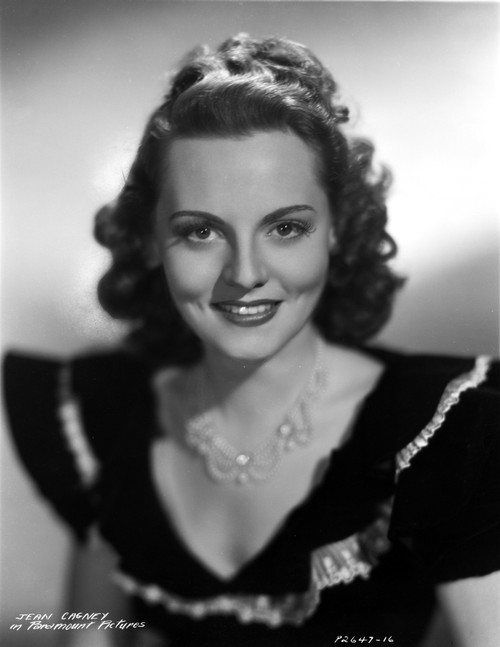 Jeanne Cagney Portrait in Black Blouse and Pearl Necklace Photo Print - Item # VARCEL695310