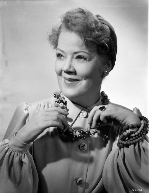 Spring Byington smiling in a Portrait wearing Formal Dress Black and White Photo Print - Item # VARCEL695304