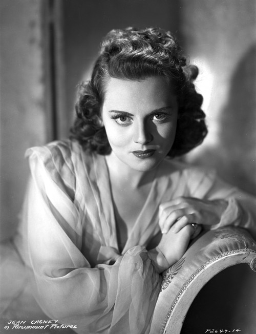 Jeanne Cagney Portrait in Sheer Long Sleeve Dress with Hands Together Photo Print - Item # VARCEL695314